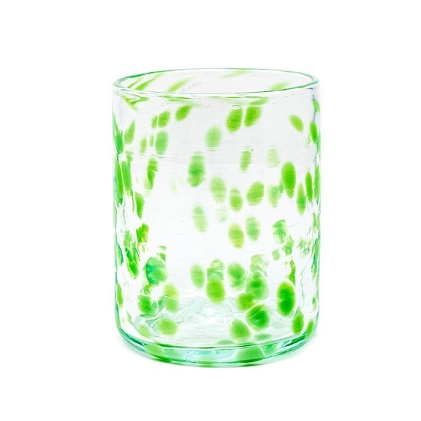 dots green glass - Vaso de Vidrio Confetti Verde