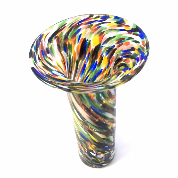 Jarrón florero Confeti Multicolor. Vidrio Soplado de Mallorca