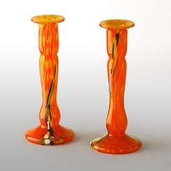 candelabro vidrio naranja