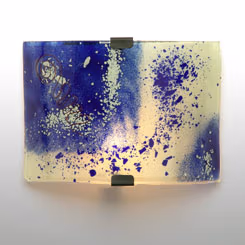 plafón de pared de vidrio color azul