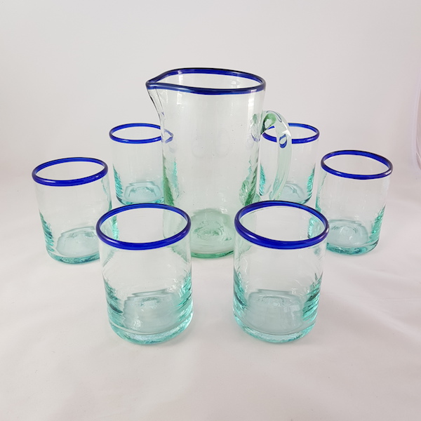 Cristeleria Glassware Set Jarra Vasos Glasses Pitcher Lafiore.com  - Set Pitcher & 6 Glasses Blue