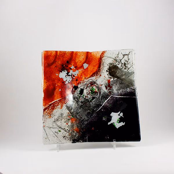 plato decorativo vidrio fusing