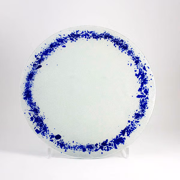 bajo plato corona azul