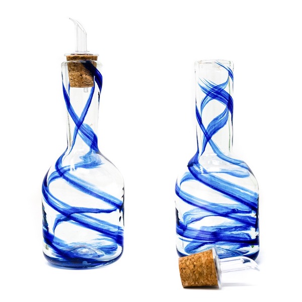 duo azul aceitera lafiore glass - Set Oil & Vinegar Cruet Blue