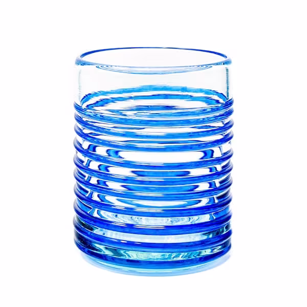 Vaso de Vidrio Hilo Azul