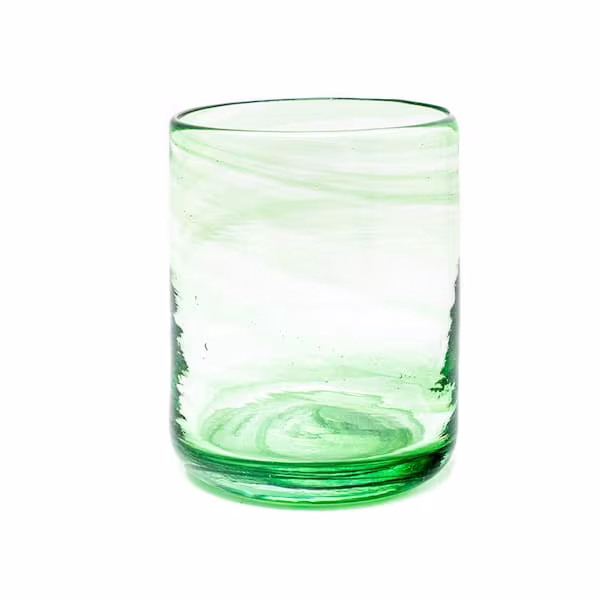 vaso vidrio soplado verde