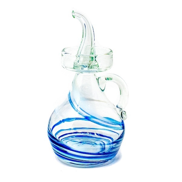 aceitera azul blanco - Lafiore Glass