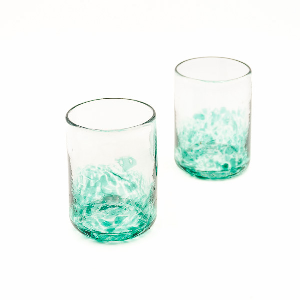 vaso de vidrio ona verde