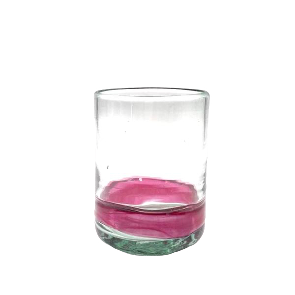 vaso de vidrio rosa
