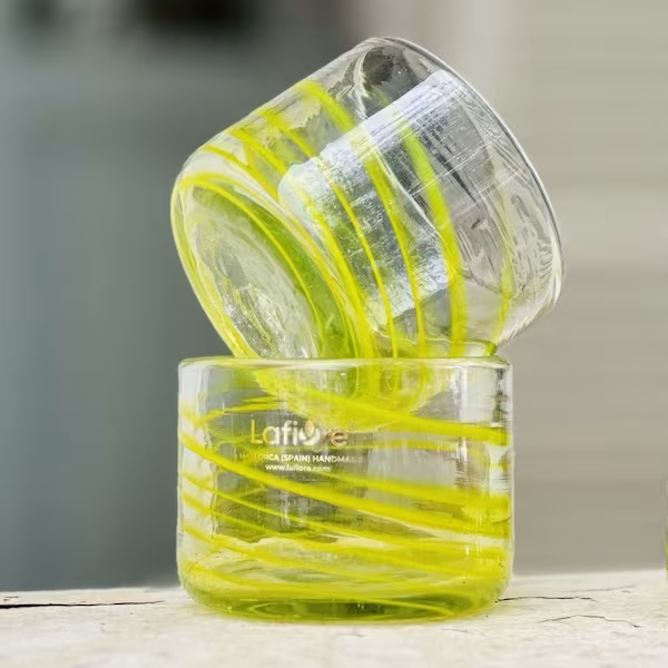 vaso vidrio versátil amarillo