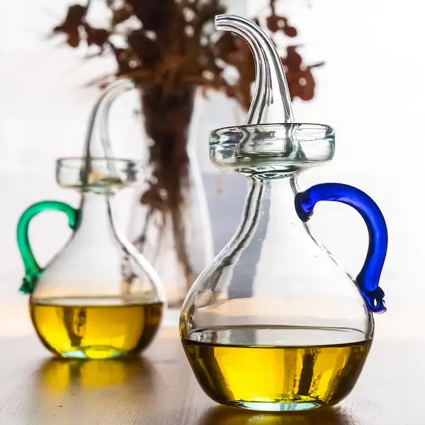 Lafiore Creative & Select Store Mallorca Aceitera Antigoteo de Vidrio Asa de color