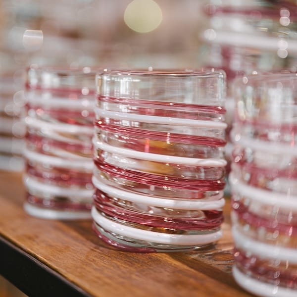 vaso rosa y blanco filat